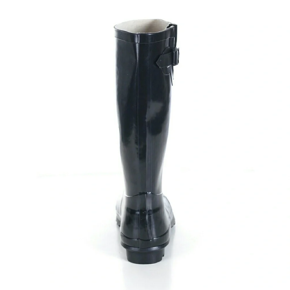 Women's Rainboots, Classic Tall Rain Boots, RB-3106, Black